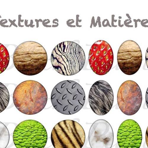 °textures et matières° - page digitale pour cabochons - 60 images