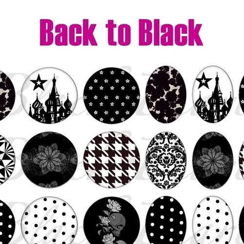 °back to black° - page de collage digital cabochons - 60 images°°