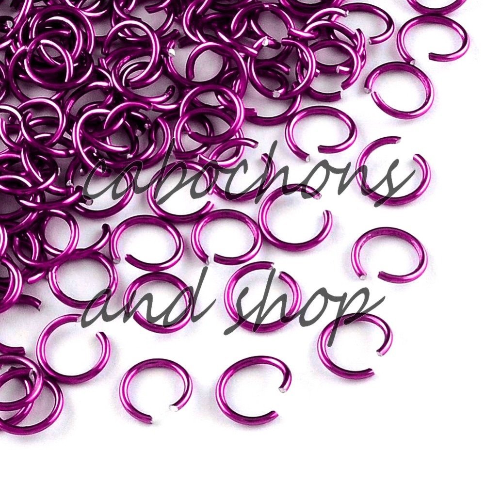 25 Anneaux Violets Aluminium Couleur Violette 6mm Un Grand Marche