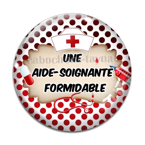 Cabochon aide soignante résine - ou verre différente taille