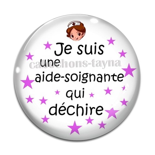 Cabochon aide soignante résine - ou verre différente taille
