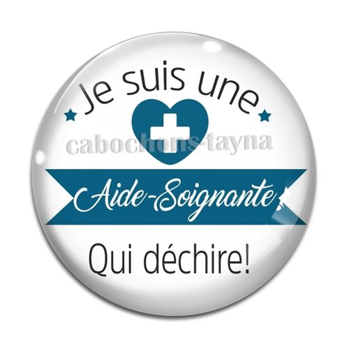 Cabochon aide soignante résine - ou verre différente taille