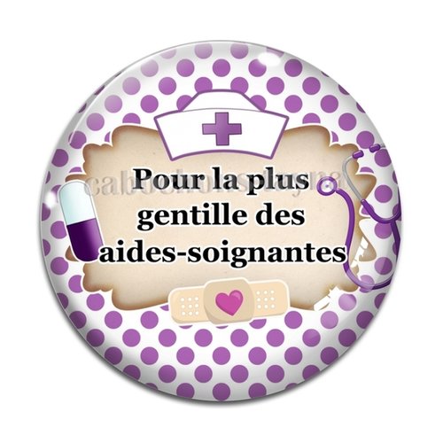 Cabochon aide soignante résine - ou verre différente taille