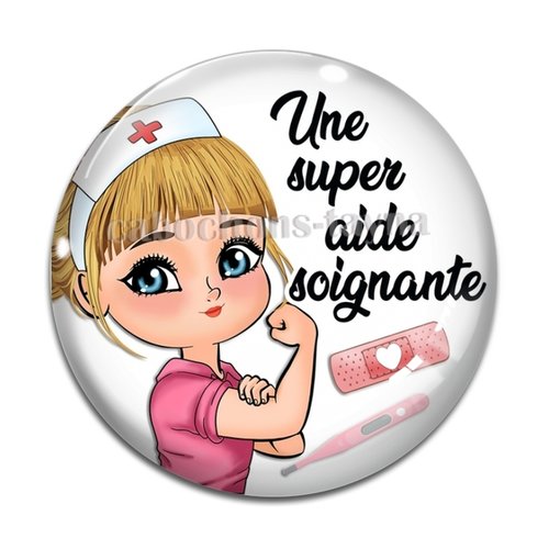 Cabochon aide soignante résine - ou verre différente taille
