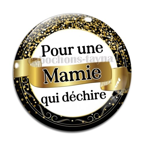 Cabochon mamie qui déchire résine - ou verre différente taille