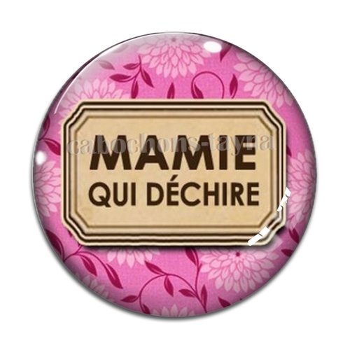 Cabochon mamie qui déchire résine - ou verre différente taille