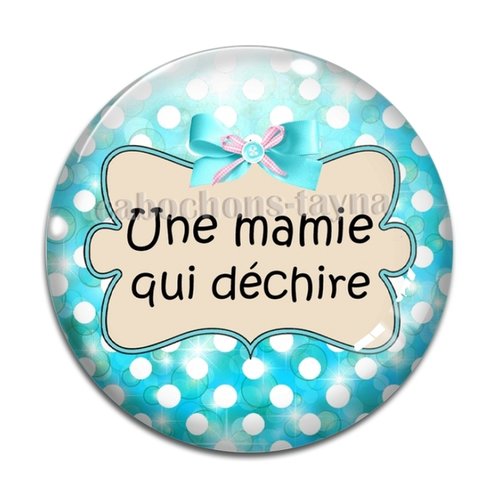 Cabochon mamie qui déchire résine - ou verre différente taille