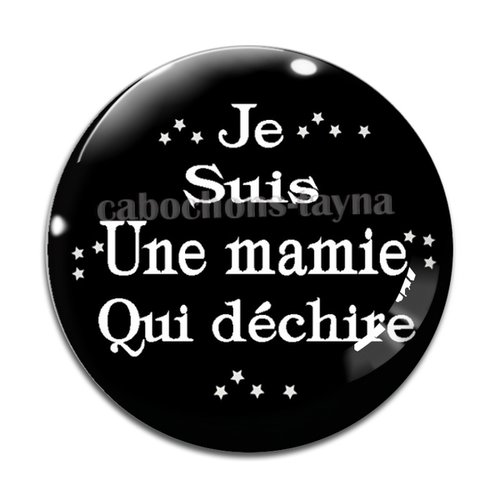 Cabochon mamie qui déchire résine - ou verre différente taille