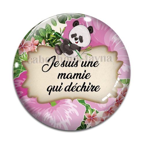 Cabochon mamie qui déchire résine - ou verre différente taille