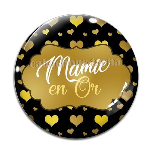 Cabochon mamie en or résine - ou verre différente taille