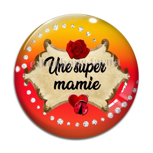 Cabochon super mamie  résine - ou verre différente taille