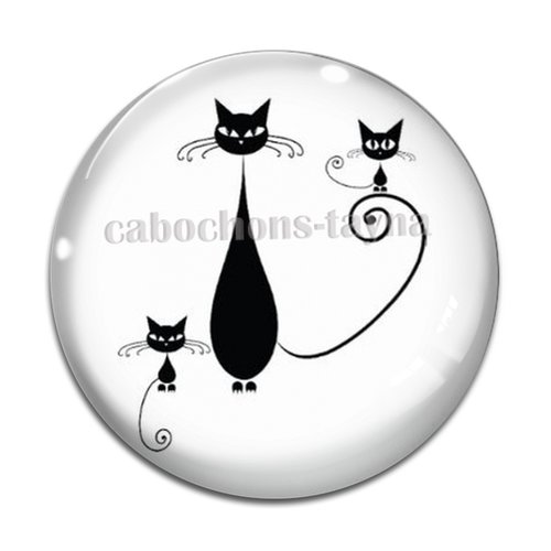 Cabochon chat résine - ou verre différente taille
