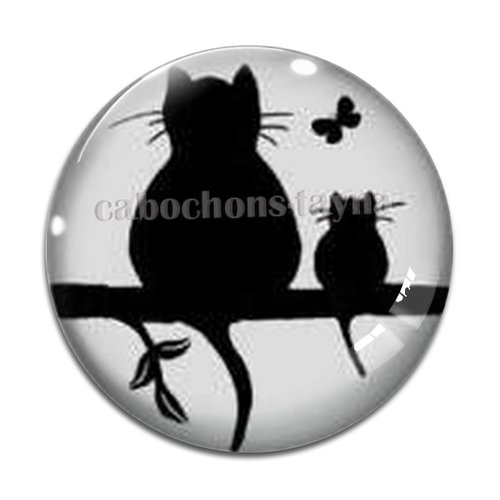 Cabochon chat résine - ou verre différente taille