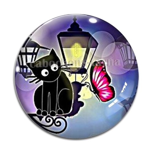 Cabochon chat résine - ou verre différente taille