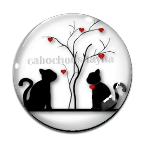 Cabochon chat résine - ou verre différente taille