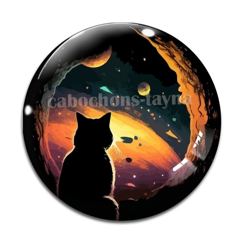Cabochon chat résine - ou verre différente taille