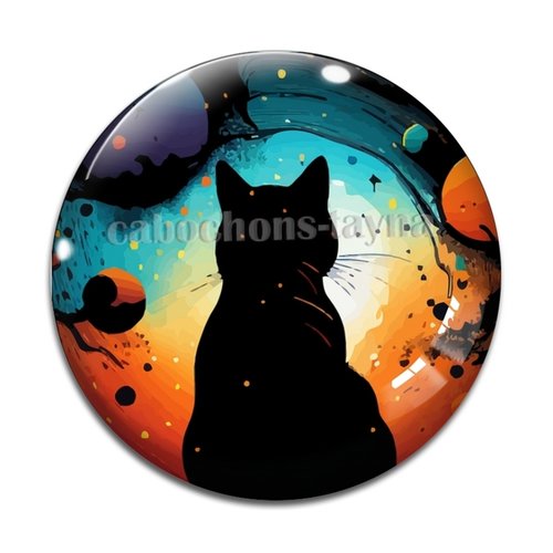 Cabochon chat résine - ou verre différente taille