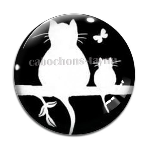 Cabochon chat résine - ou verre différente taille