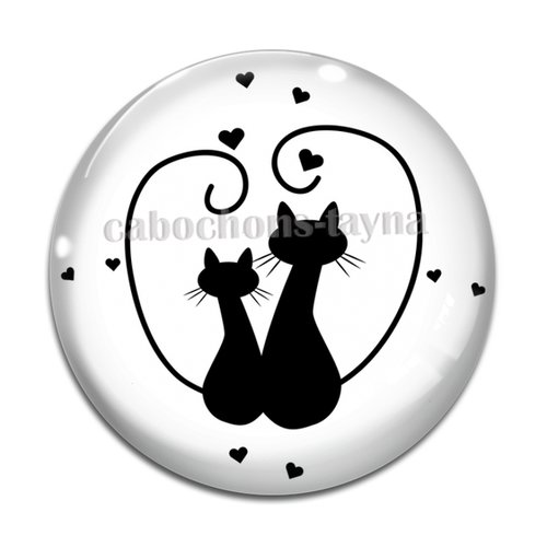 Cabochon chat résine - ou verre différente taille