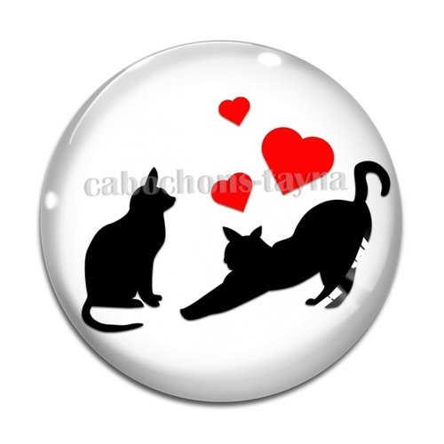 Cabochon chat résine - ou verre différente taille