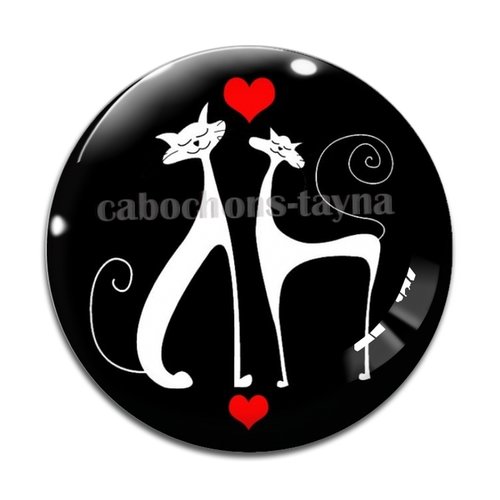 Cabochon chat résine - ou verre différente taille