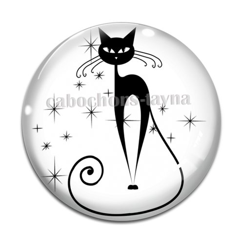 Cabochon chat résine - ou verre différente taille
