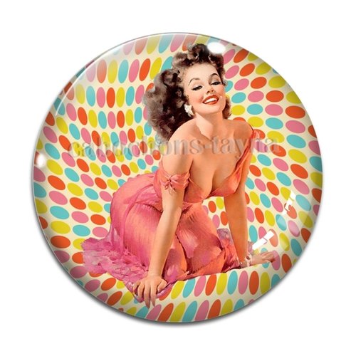 Cabochon pin up résine - ou verre différente taille