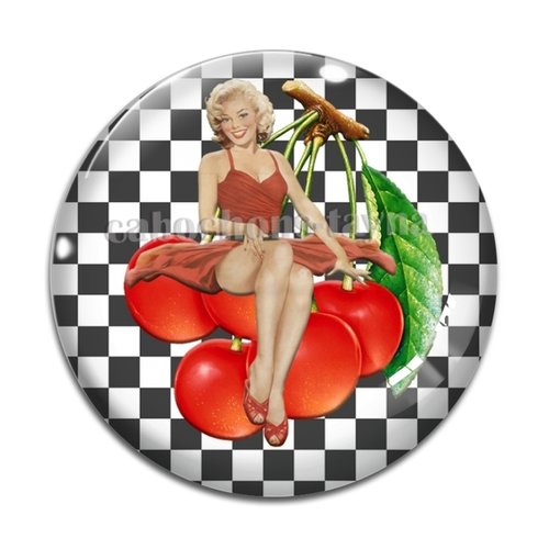 Cabochon pin up résine - ou verre différente taille