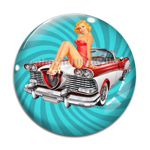 Cabochon pin up résine - ou verre différente taille