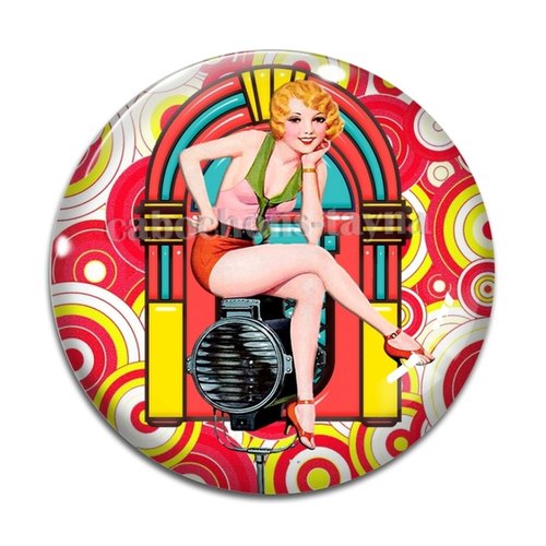Cabochon pin up résine - ou verre différente taille