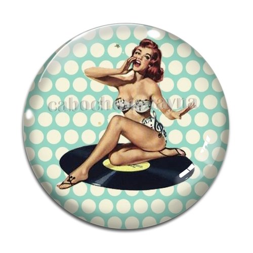 Cabochon pin up résine - ou verre différente taille