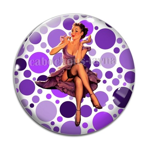 Cabochon pin up résine - ou verre différente taille
