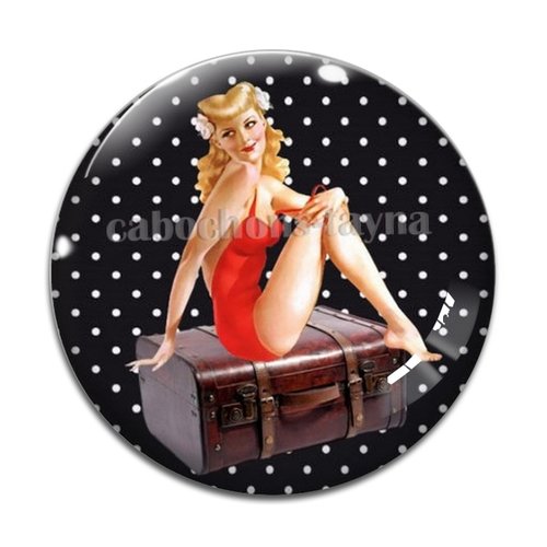 Cabochon pin up résine - ou verre différente taille