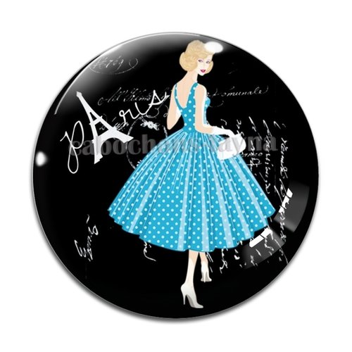 Cabochon femme mode résine - ou verre différente taille