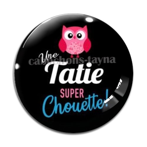 Cabochon tatie chouette résine - ou verre différente taille