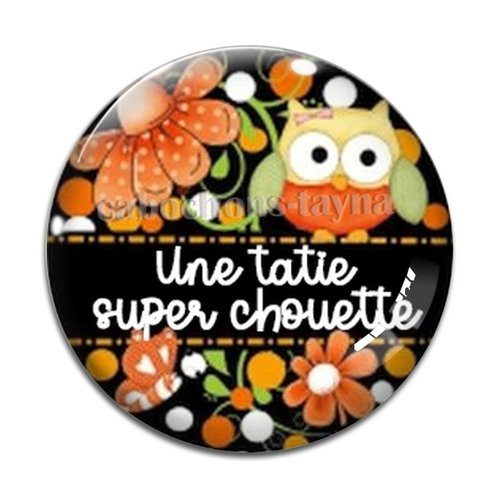 Cabochon tatie chouette résine - ou verre différente taille
