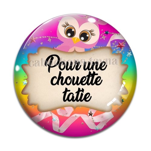 Cabochon tatie chouette résine - ou verre différente taille