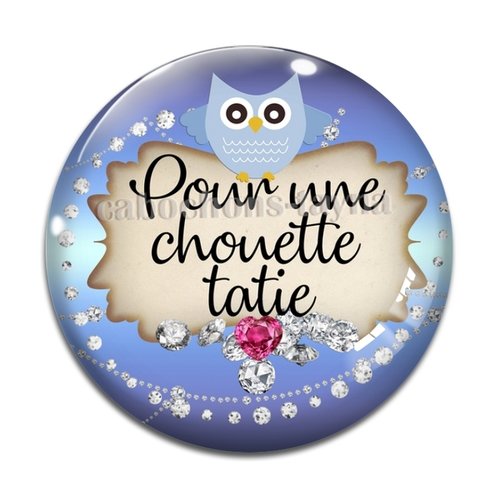 Cabochon tatie chouette résine - ou verre différente taille