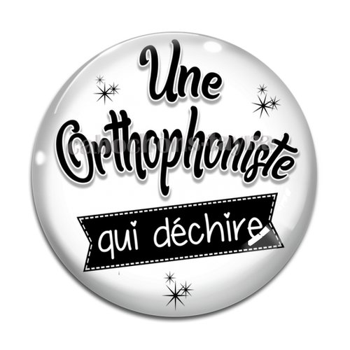 Cabochon orthophoniste qui déchire  résine - ou verre différente taille