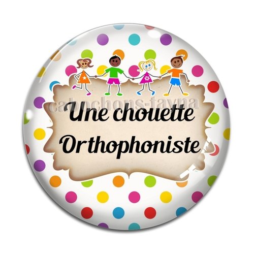 Cabochon chouette orthophoniste résine - ou verre différente taille
