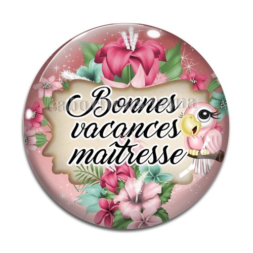 Cabochon bonnes vacances maîtresse résine - ou verre différente taille