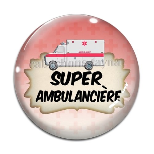 Cabochon ambulancière résine - ou verre différente taille