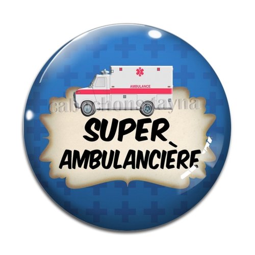 Cabochon ambulancière résine - ou verre différente taille