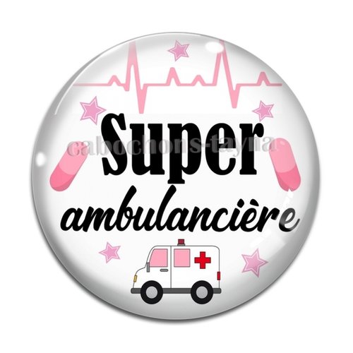 Cabochon ambulancière résine - ou verre différente taille