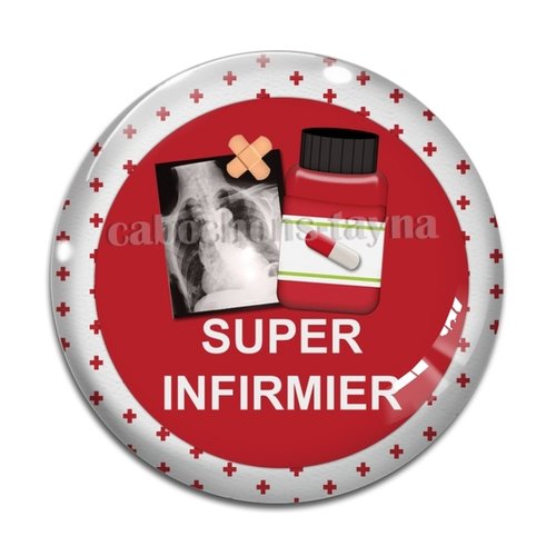 Cabochon super infirmier résine - ou verre différente taille