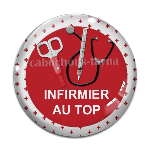 Cabochon infirmier au top résine - ou verre différente taille