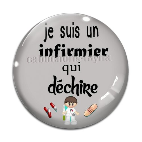 Cabochon infirmier qui déchire résine - ou verre différente taille