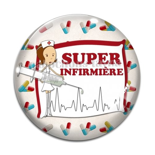 Cabochon super infirmière résine - ou verre différente taille