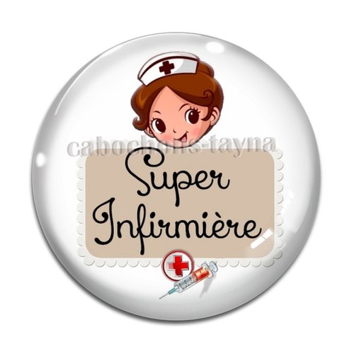 Cabochon super infirmière résine - ou verre différente taille
