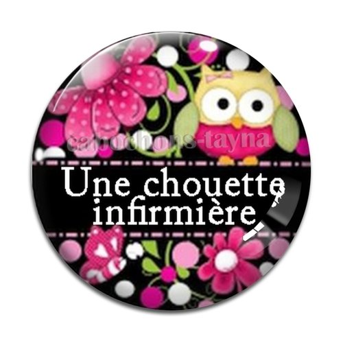 Cabochon une chouette infirmière résine - ou verre différente taille
